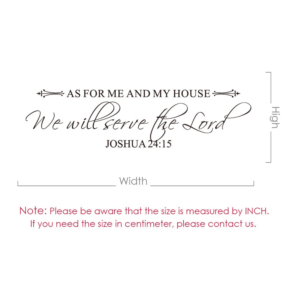 Buy Joshua 24:15 As For Me And My House We Will Serve The Lord, Vinyl Decal, Entry Way, Living Room, Bible Verse, Vinyl Wall Decal JOS24V15-0007 Online In India
