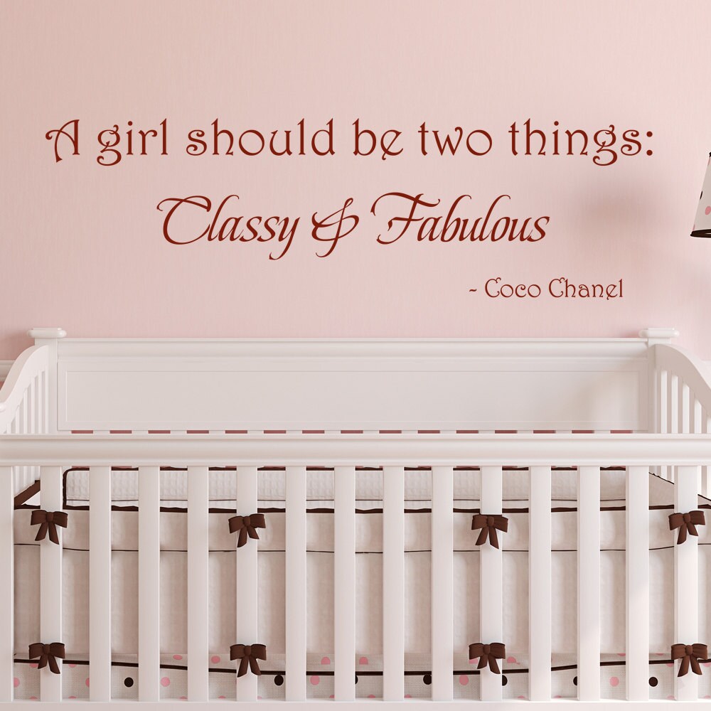Wall Quote Decal Coco Chanel Sticker Every Girl Should Be 