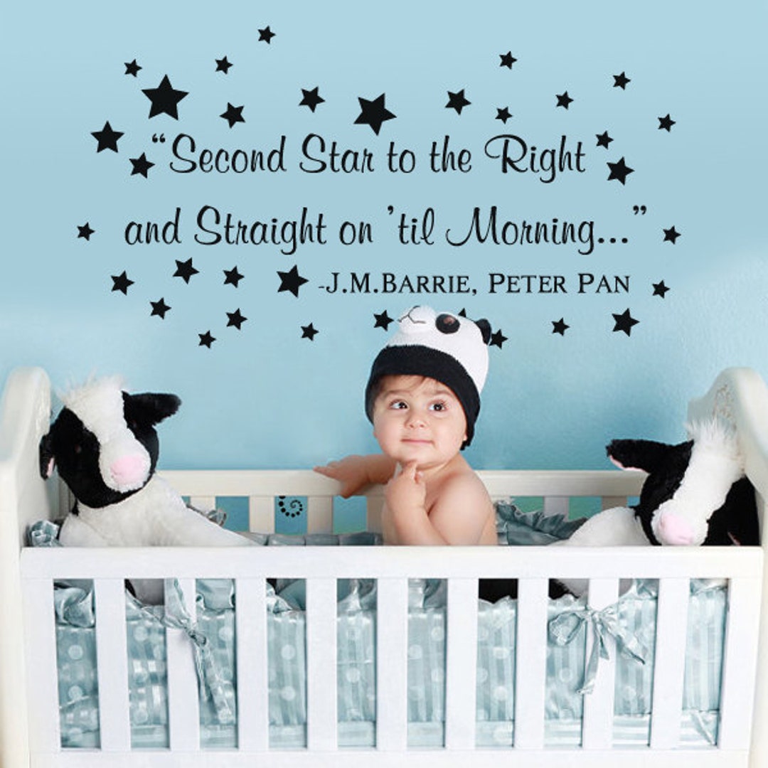 Peter Pan Wall Decal Quote- Wall Decals Nursery- Second Star to the ...