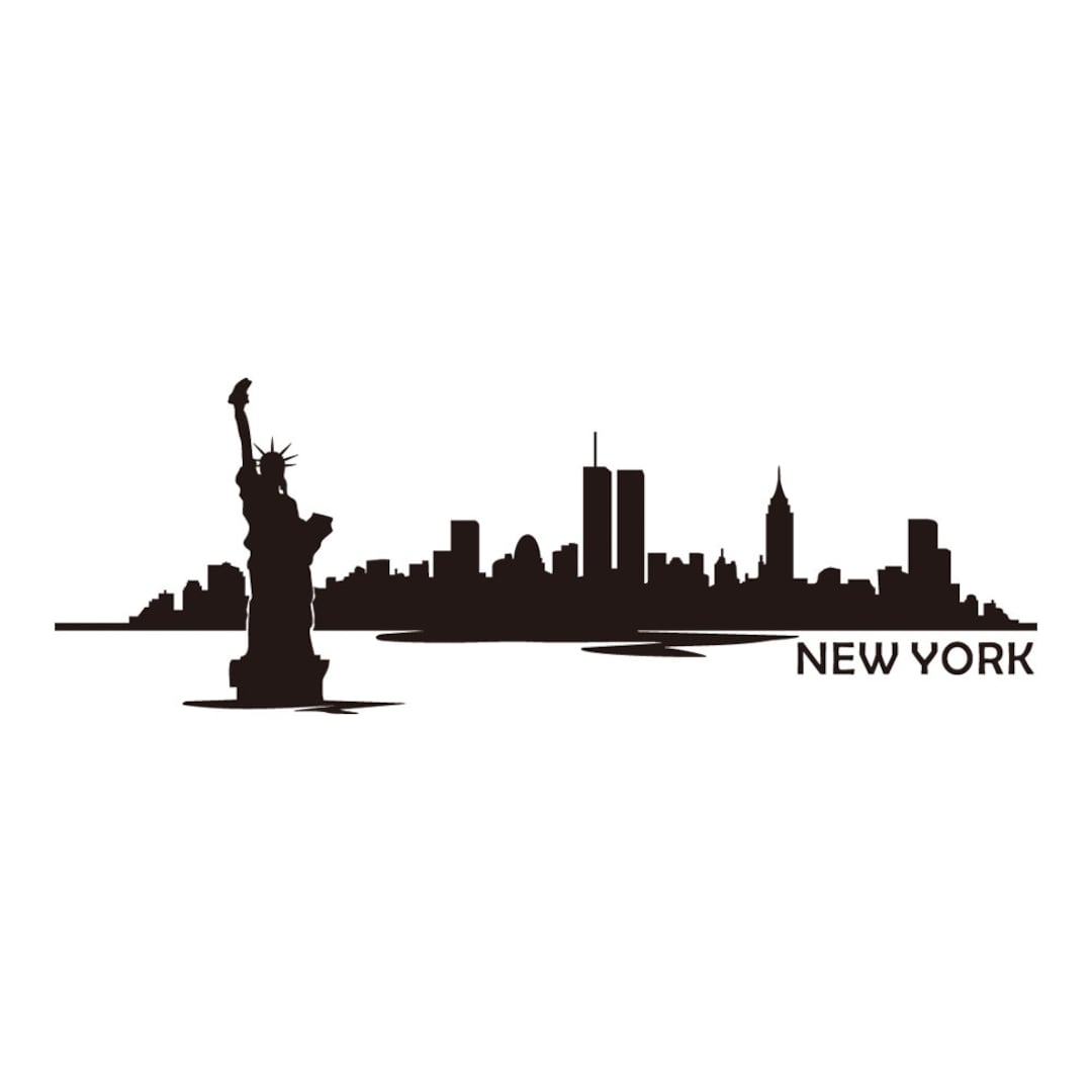 New York Skyline Wall Decal Bedroom Wall Decal Decor New York Wall Art