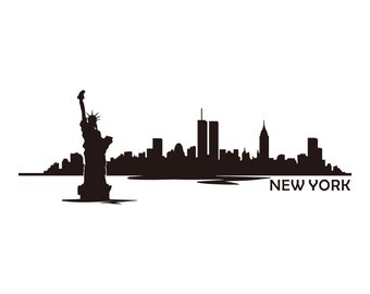 New York Skyline Wall Decal - Bedroom Wall Decal Decor - New York Wall Art - 190