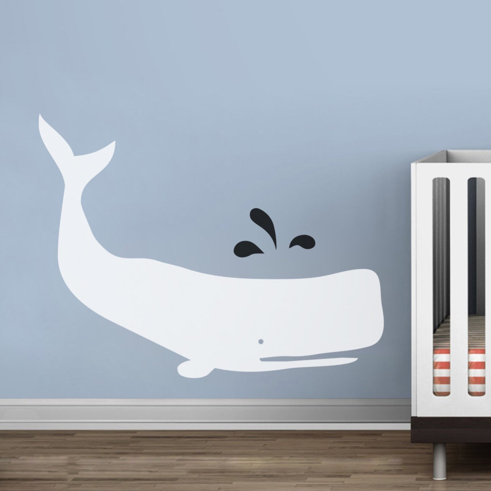 Big Whale Decal Decal Set Whale with water spout Nursery Etsy