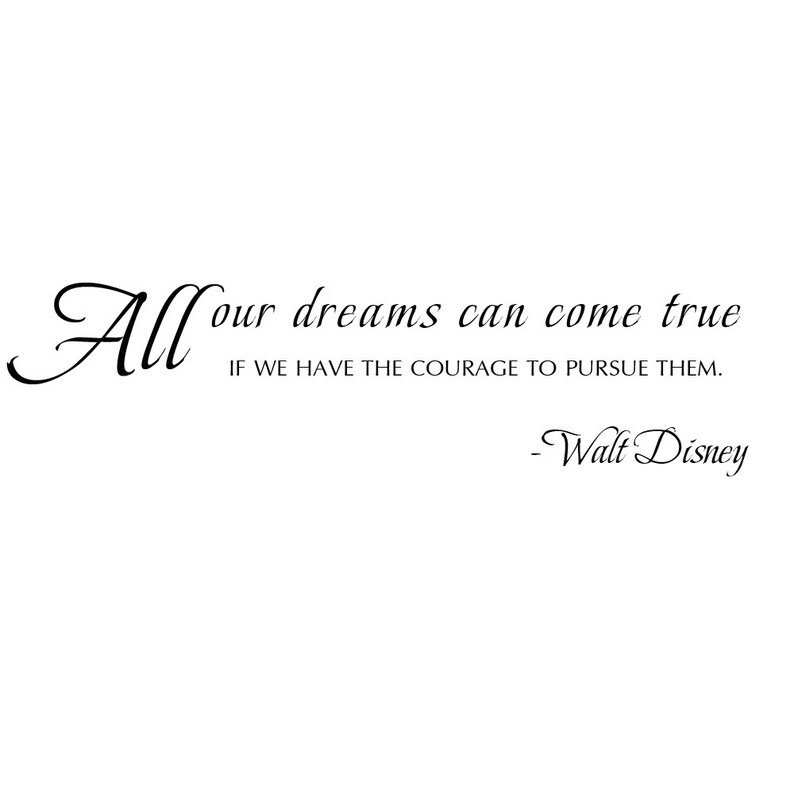Inspirational Wall Quotes Walt Disney Sayings Child's Room Etsy