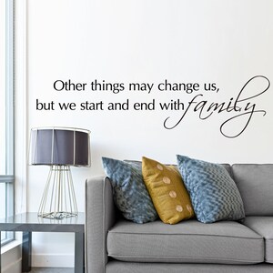 start and end with family family Quote Wall Sticker love Quotes Vinyl Wall Decal vinyl Art - MGW021