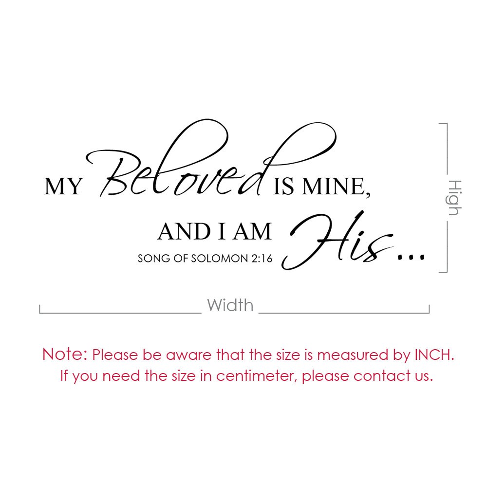 Master Bedroom Wall Decal My Beloved is Mine and I Am His Wall - Etsy