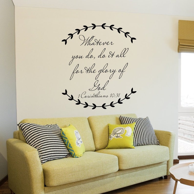 Religious Vinyl Decal 1 Corinthians 1031glory of God Wall Etsy