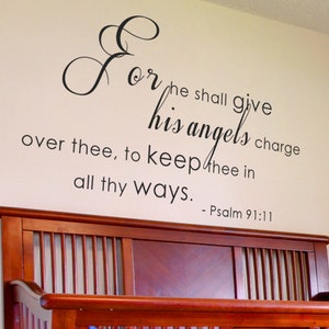 Psalm 91:1-2 Vinyl Wall Decal – 11x22 Inspirational Scripture Art, Black, Removable, Made In USA