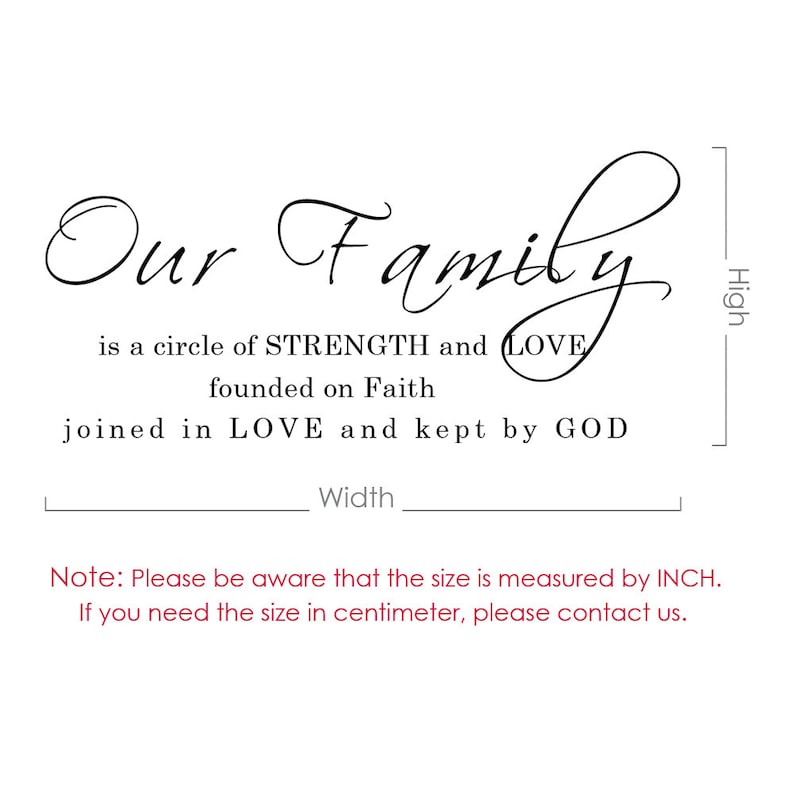 Our Family Wall Words Vinyl Wall Decal Quotes Living Room Etsy