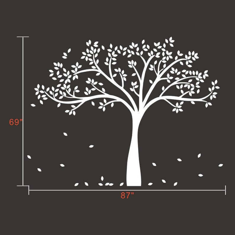 Wall Decal Large Tree Decals Huge Tree Decal Nursery White Etsy