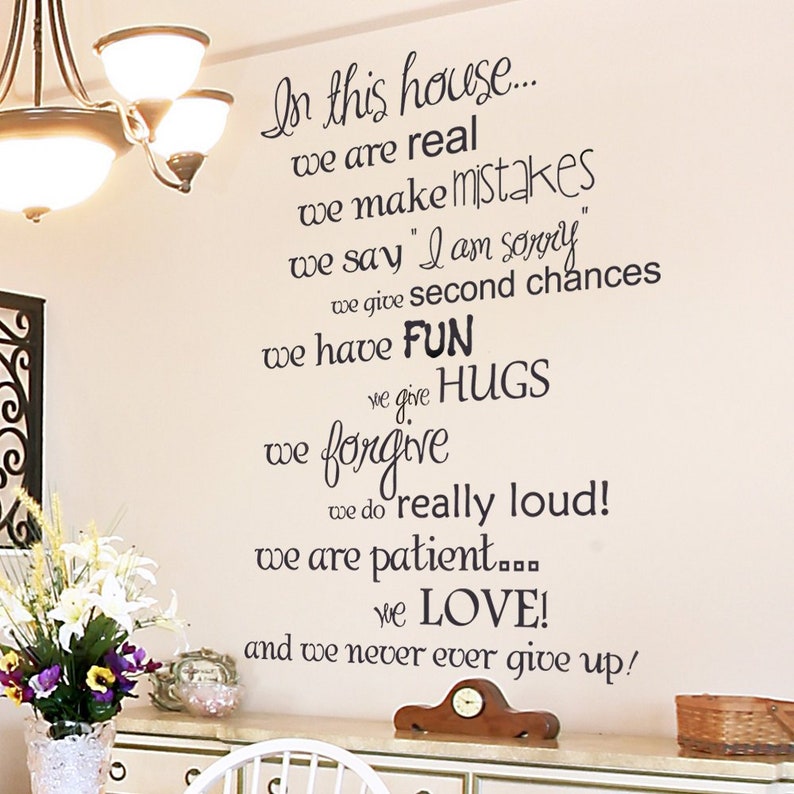 In This House Wall Quote Decal Living Room Wall Decal Etsy
