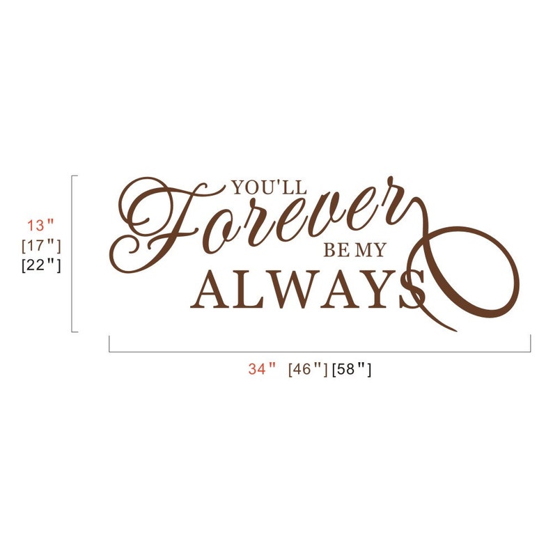 Bedroom Wall Decal - You'll Forever Be My Always Wall Decal - Love Wall ...