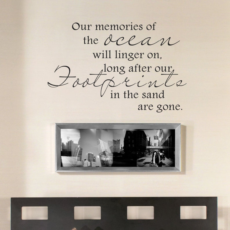 Ocean Wall Decal Beach Wall Quote Our Memories of the Etsy
