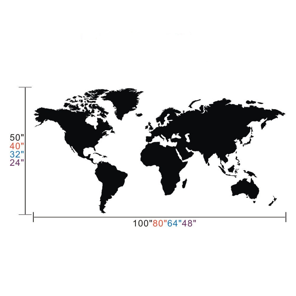 World Map Gold Modern Wall Art Vinyl Wall Sticker Apartment Etsy