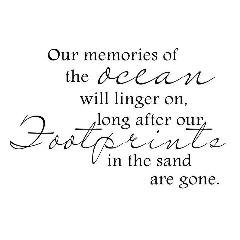 Ocean Wall Decal Beach Wall Quote Our Memories of the Etsy