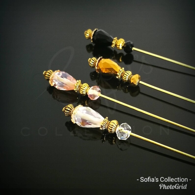 Golden Light Antique finish Hat pins stick pins cushion Etsy