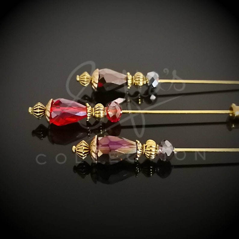 Golden Light Antique finish Hat pins stick pins cushion Etsy