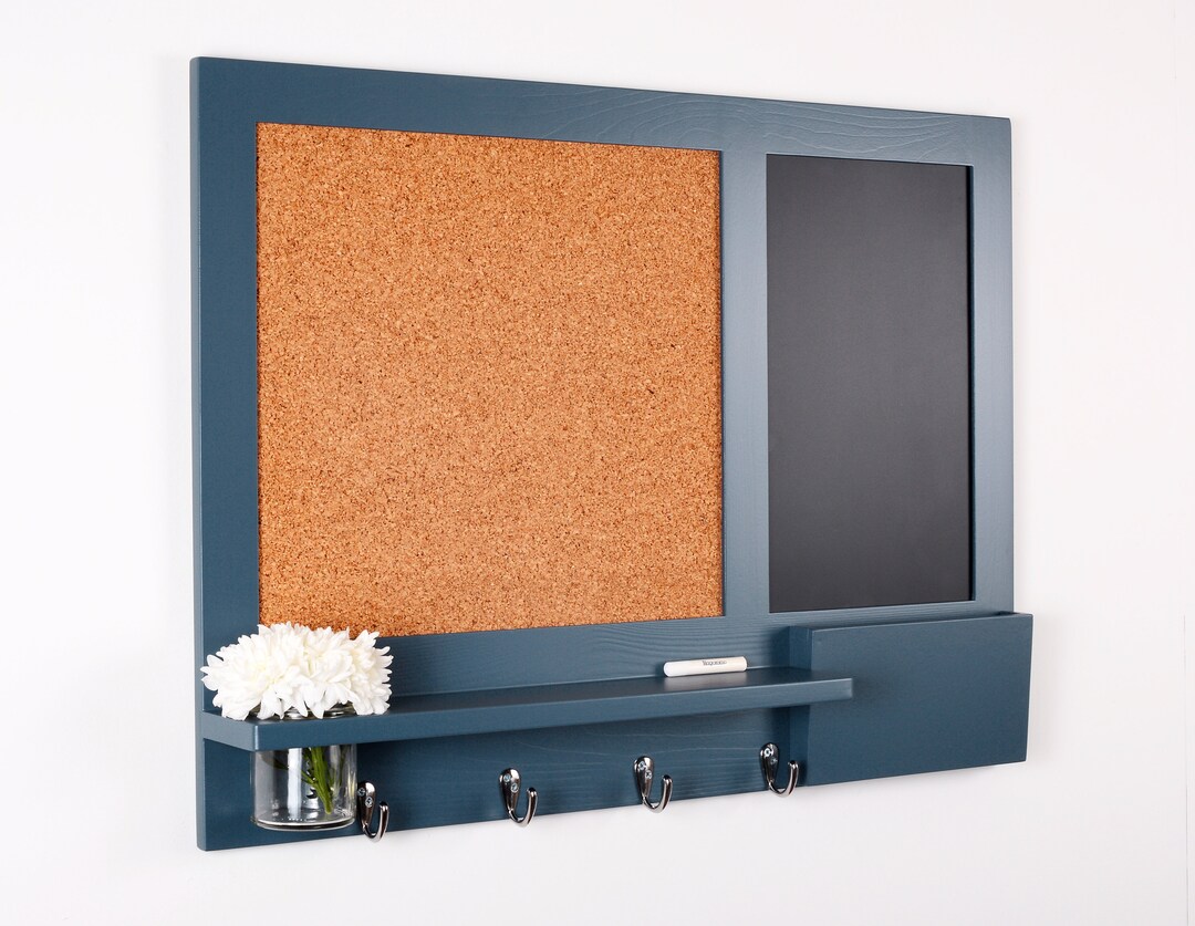 Chalkboard and Corkboard, Kitchen Noticeboard Mail Organiser in