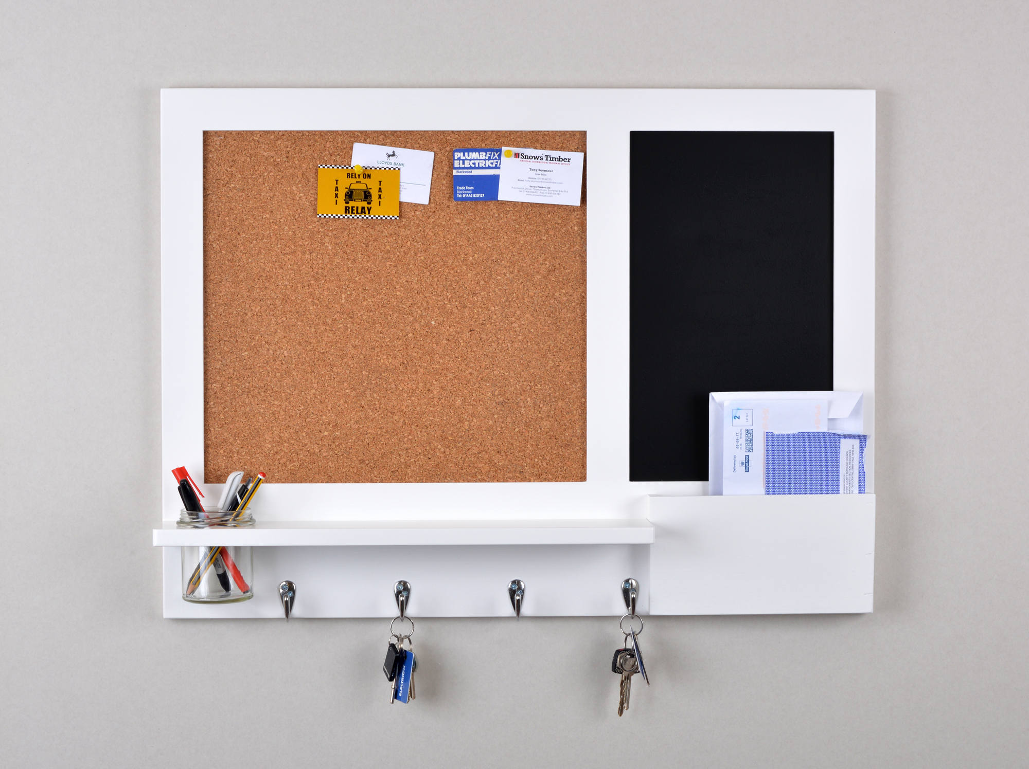 Large White Memo Board Chalkboard and Cork Board Organiser Etsy