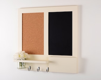 Chalkboard Pin Board Combo Organiser in Cream