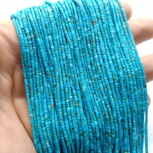 Natural Afghan Tiny Seed Mini Heishi Top Quality Undyed Genuine Turquoise Strand 1.9mm 14.25" Spacer Loose Bead Jewelry Making Semi Precious
