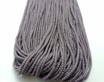 Afghan Tiny Seed Mini Heishi Purple Glass 1 Strand 2mm. Loose Tube Pipe Cylinder Beads Jewelry Making Supplies Necklace, Bracelet, Anklet