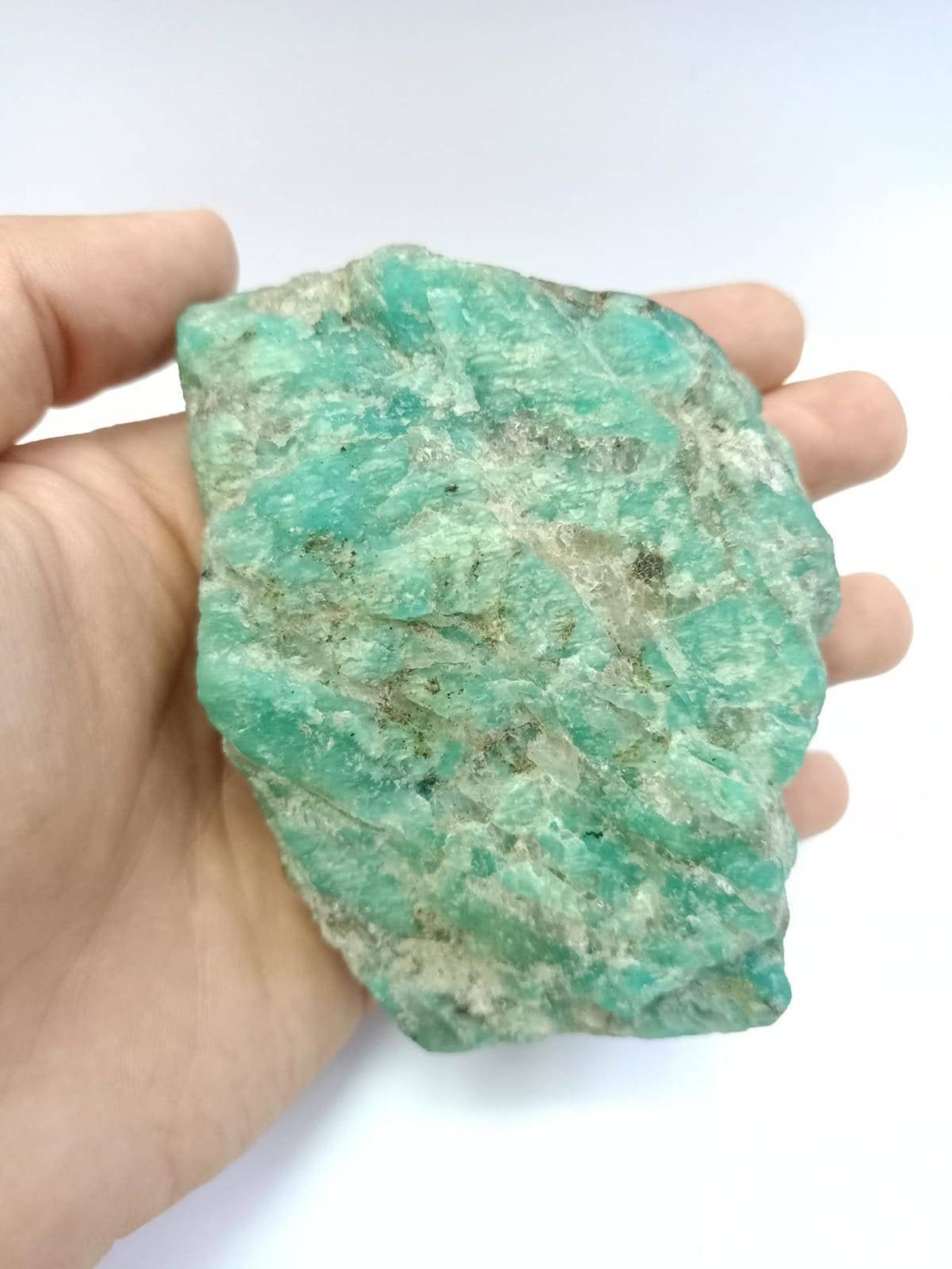 Natural Raw Amazonite Rough Rock Stone 410 Grams Gemstone Etsy