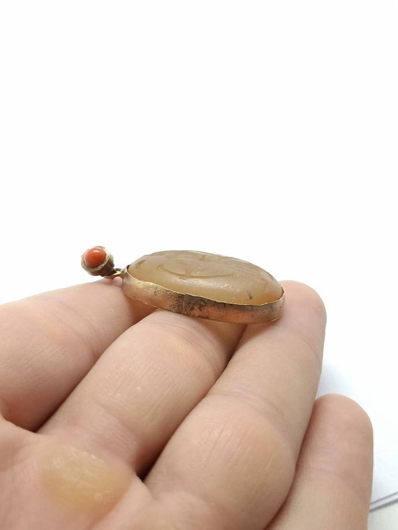 Natural Antique Ancient Agate with Coral Roman Me… - image 3