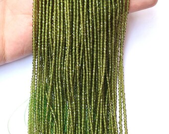 1 Strand Faceted Green Peridot 2.1 mm Loose Rondelle Beads Jewelry Making Supplies Necklace, Bracelet, Anklet