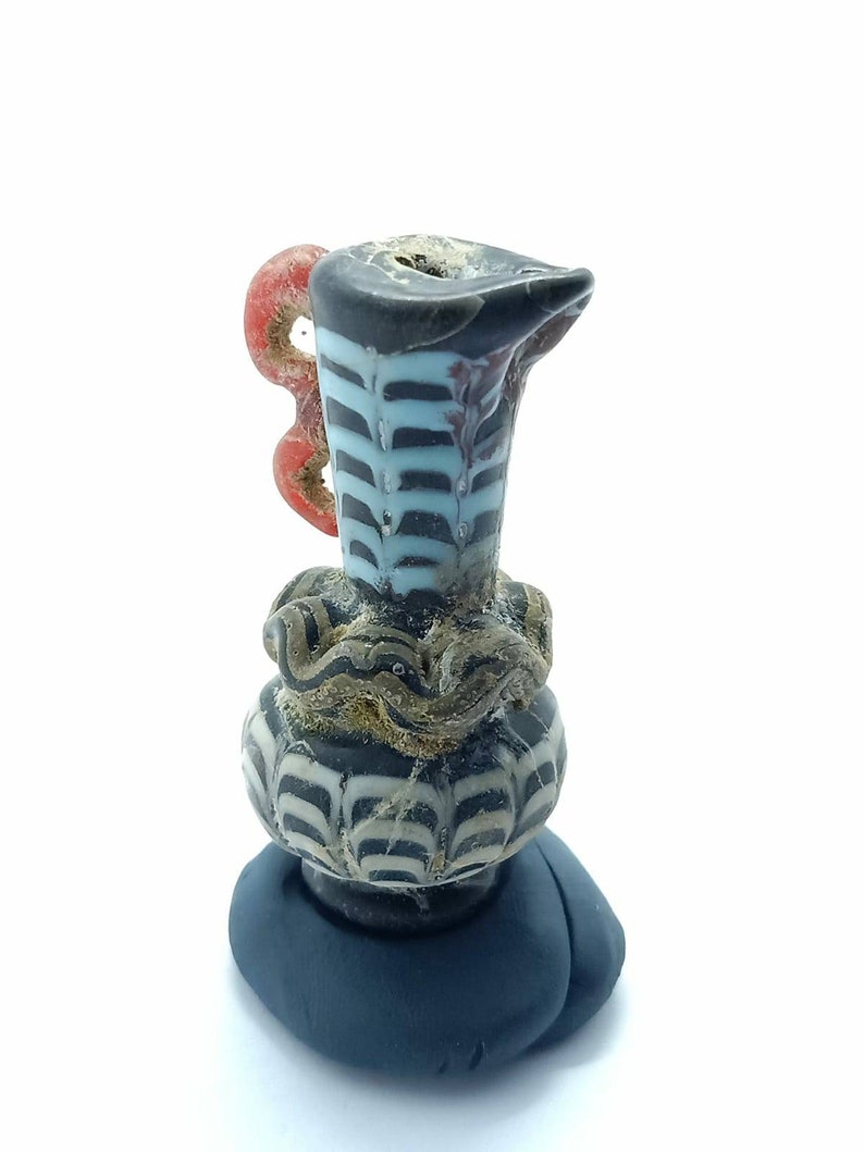 Blue /& White Bottle Jar Vase Pitcher Antique Ancient Old Collection Home Decor Near Eastern Art Rare Superb Gabri Phoenician Glass Black