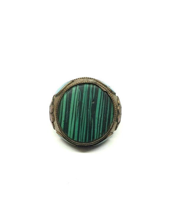 Afghan Natural Malachite with Turquoise, Coral Hu… - image 2