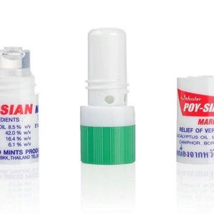 Poy Sian Mark II Nasal Inhaler Relieve Thai Aroma Camphor, Menthol & Eucalyptus Oil Stick Dizziness Relax Clear Blocked Nose Cold