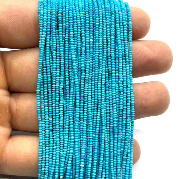 Natural Afghan Tiny Seed Mini Top Quality Undyed Genuine Rondelle Turquoise Strand 1.6mm Spacer Loose Beads Jewelry Making Semi Precious