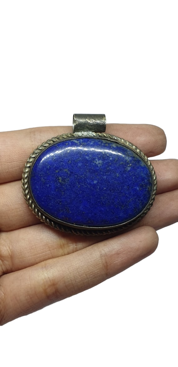 アフガニスタン産天然ラピスラズリインレイペンダントロケットシルバー