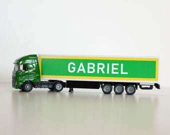 Camion semi remorque personnalisé, camion miniature personnalisé, jouet camion personnalisé, camion miniature personnalisé prénom, camion