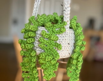 Hanging Fern Plant, House Plant, Crocheted House Plant, Housewarming Gift, No Kill Plant, Fern, Home Decor, Hanging Plant