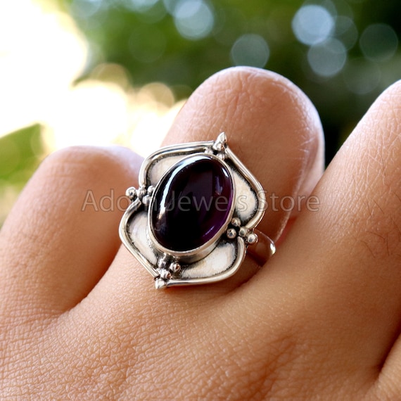 Anello In Charoite, Anello In Argento Sterling 925, Anello Con - Foto 11