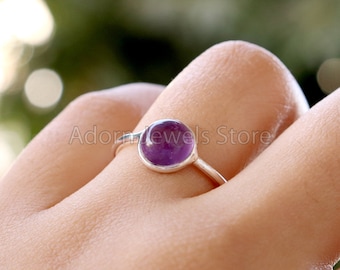 Custom Listing Amethyst Ring, Minimalist Ring, 925 Sterling Silver Ring, Handmade Silver Ring, Wedding Ring, Ring for Girls, Gift for Her