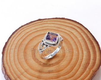 Beautiful Natural Amethyst Silver ring, 925 Sterling Silver Ring, Amethyst Handcrafted Ring, Silver Jewelry, Gemstone Jewelry, Gift For Her