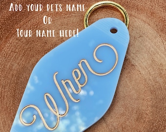 Custom Retro Motel Key Fob with a CUSTOM NAME