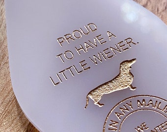 Retro Motel Key Fob, Proud To Have A Little Wiener, Dog Lover Keychain, Funny Dog Keychain, Dachshund Lover Gift