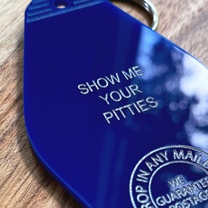 Retro Motel Key Fob, Show Me Your Pitties, Dog Lover Keychain, Funny Dog Keychain, Pit Bull Lover Gift