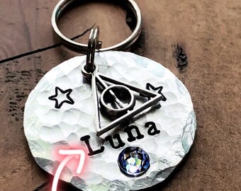 Funny Personalized Dog Tags for Dogs Deathly Hallows Name Tag