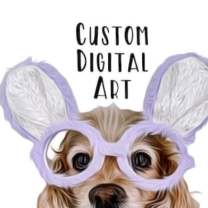 Custom Digital Dog Art Portrait DIGITAL FILE ONLY image 1