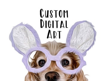 Custom Digital Dog Art Portrait- DIGITAL FILE ONLY