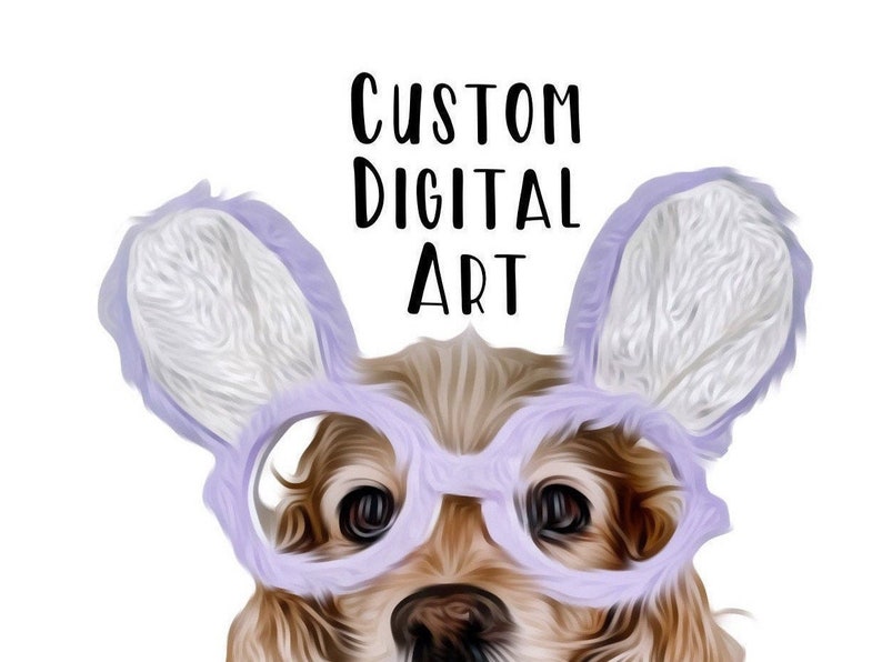 Custom Digital Dog Art Portrait DIGITAL FILE ONLY image 1