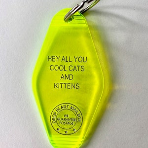 レトロなモーテルキーホルダー、クールな猫の皆さん、犬好きのキーホルダー、面白い犬のキーホルダー、タイガーキング