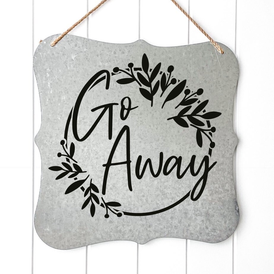 Go Away Sign No Soliciting Sign Metal Door Hanger Tin Door | Etsy