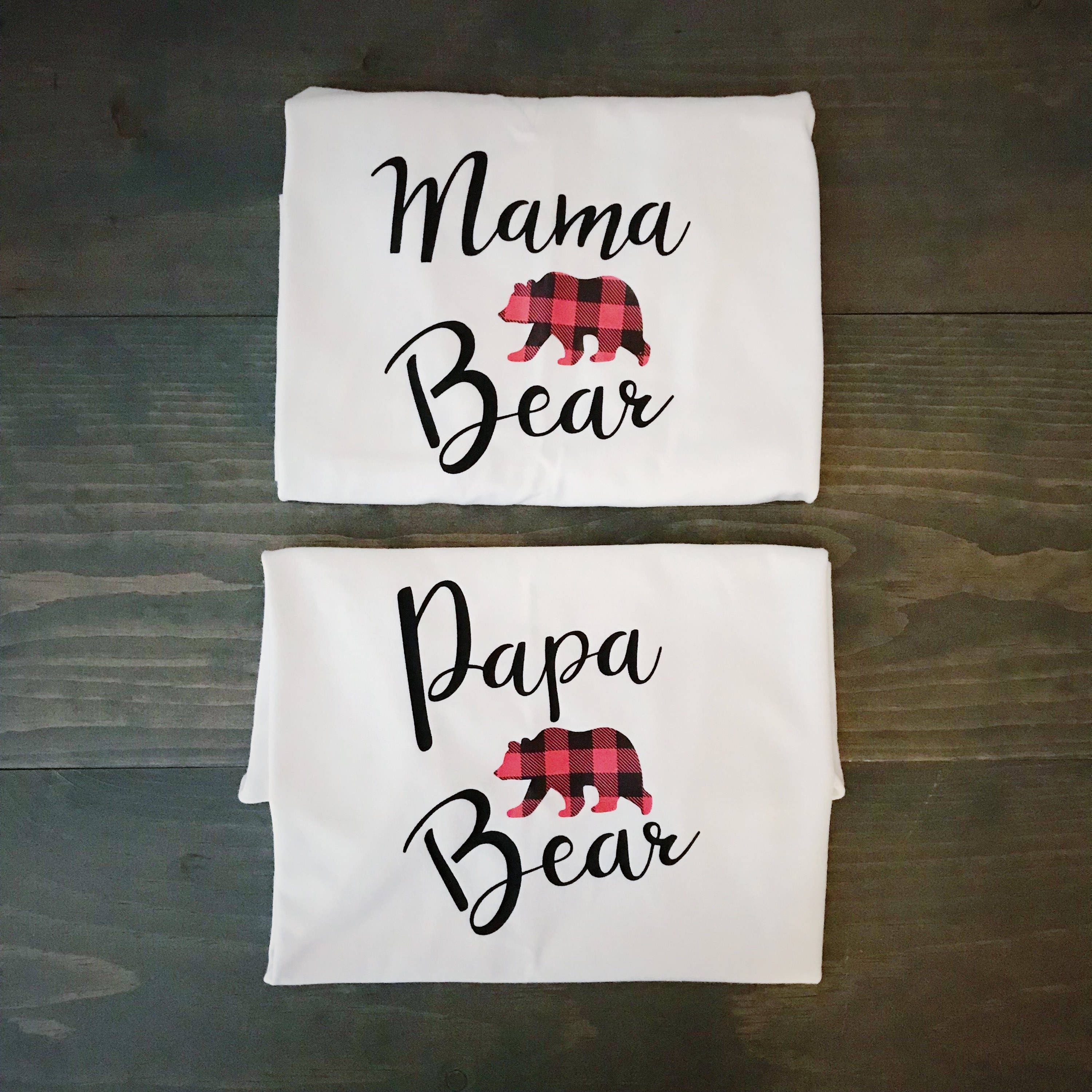 Mama Bear Papa Bear Set Papa Bear Plaid Shirt Set Mama Bear | Etsy