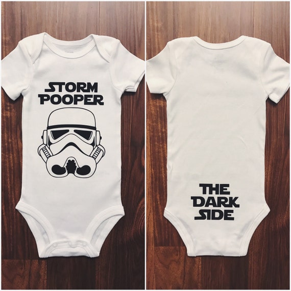 Original Stormtrooper Storm Pooper Toddler Baby Grow with Buttons