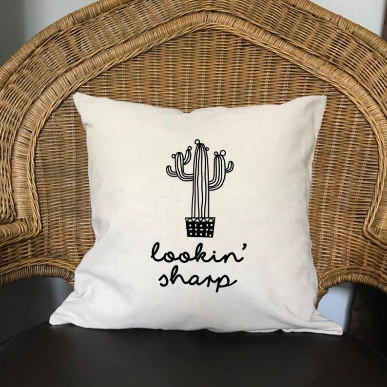 Lookin Sharp All Natural Canvas Pillow Cover Pillow Case Etsy